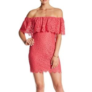 RACHEL ZOE Adelyn off-the-shoulder lace mini dress